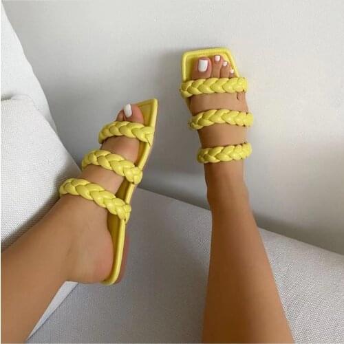 Summer Casual Womens Sandals Weave Female Footwear Womens Slippers Large Outdoor Womens Beach Shoes Chaussure Femme
