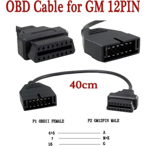 Best Quality OBD2 Cable For G-M Daewoo 12 pin To 16 Pin OBD2 Connector Adapter 12pin to 16pin Cable forGM Daewoo Fast Shipping