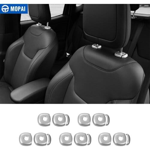 MOPAI ABS Car Interior Seat Headrest Adjusting Button Decoration Cover Trim Sticker for Jeep Renegade 2015-2016 Car Styling
