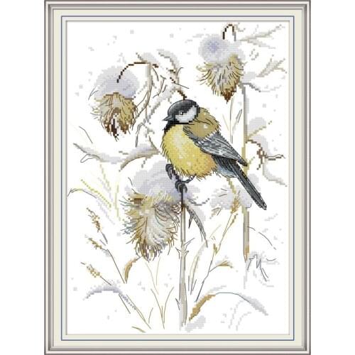 Joy Sunday New Arrival Bird In Late Autum Simple Needlework DMC 11CTDIY Cross Stitch Set For Embroidery Kit Gift Desk Room Decor