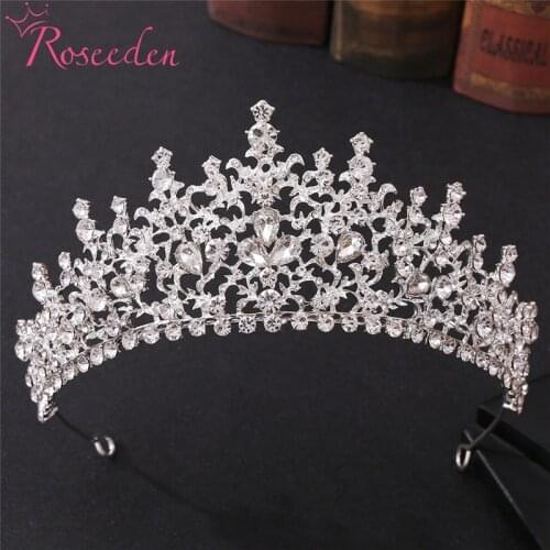 New Golden Bride Crown Princess Headdress Wedding Hair Jewelry Bridal Tiara Vintage Headwear RE4215