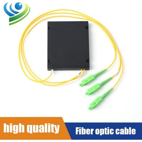 PLC Splitter ABS Box 0.9MM 1X2 Fiber Optic Splitter Singlemode With SC/FC/LC/ST Connector