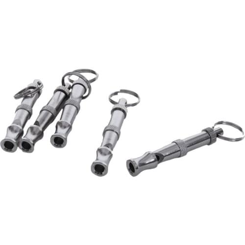Practical 5 x ultrasonic Whistle for Dog Training silver color