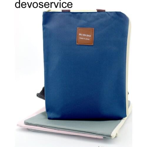 Simple Solid A4 Big Capacity Document Bag Business Briefcase Storage File Folder For Papers Stationery Student Gift