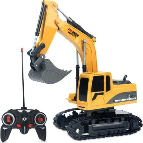 RC Trucks Mini Remote Control Bulldozer 1:24 5CH Plastic Engineering Car Dump Truck Crane Excavator Electric Vehicle Toys Gift