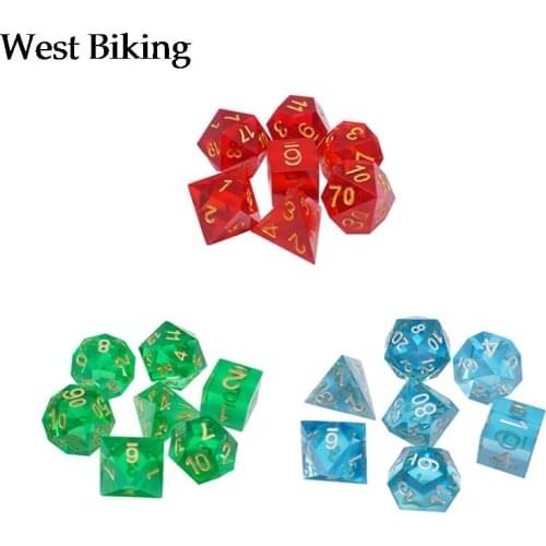 RPG Dice Board Game set of 7 D4 D6 D8 D10 D12 D20 Transparent Sharp Resin Dice