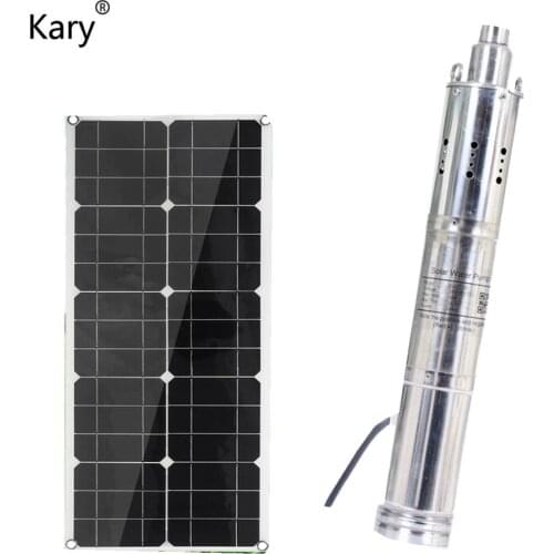 Kary 24v 3000l/h lift 40m 1.28inch outlet solar water pump for deep well with built-in controller S243T-40