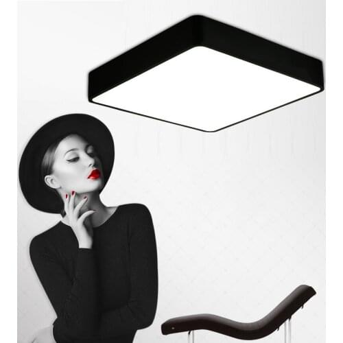 Modern square LED panel surface mounted ceiling light White/Black bathroom AC110-240V luminarias para