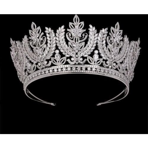 Bridal Zircon Diadem Tiaras Wedding Hair Zircon Beads Heart HADIYANA Bridal Zircon Crown Accessories zircon Headpieces BC6002