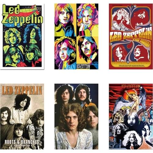 LEDs Zeppelin Singer Posters Canvas Painting Vintage Wall Art Pictures for Bar Bedroom Home Living Room Decor