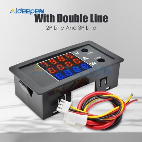 High Accuracy DC100V 10A 1000W Digital Car Voltmeter Ammeter 4-digit Motorcycle Voltage Indicator Tester Current Meter With Wire