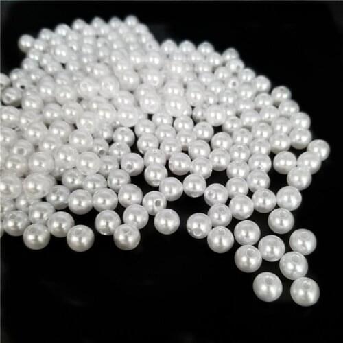3mm-14mm White Ivory Imitation Pearls Round Pearl Spacer Loose Beads DIY Jewelry Sewing Making Neckl