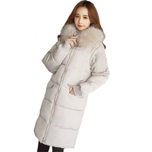 Winter Jacket Female Mid-Length Padded Parka Coat NEW Loose Hooded Down Cotton Jacket Women Winter Bread Costume Woman Outerwear