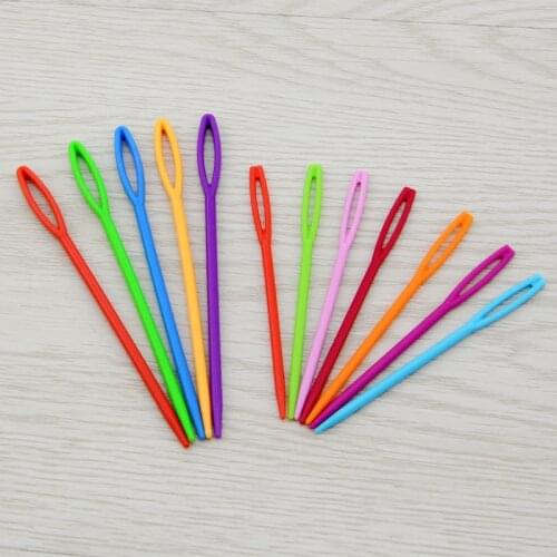 1PC Plastic Knitting Needles Crochet Hooks Tapestry 7cm /9cm Wool Yarn Needles Children DIY Sweater Weaving Tools Accessories G