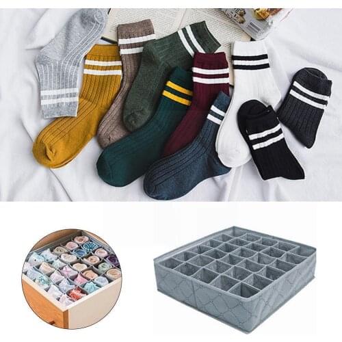 1pcs Closet Organizer Storage Box Foldable Underwear Drawer 30 Organizers Organizer Socks Dividers Grids Box For Clothes St H4E2