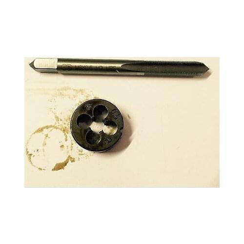 1pc HSS Machine M6 X 0.5mm Plug Tap and 1pc M6 X 0.5mm Die Threading Tool