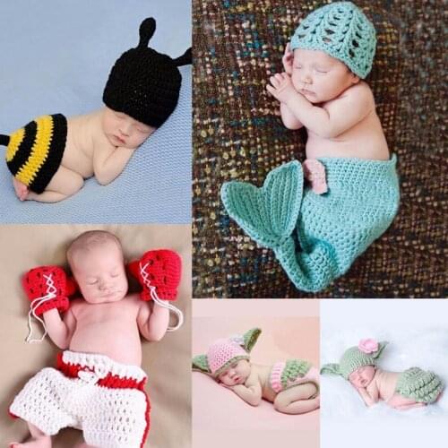 9 Types Baby Photo Props Cartoon Fox Newborn Photography Accessories Handmade Costumes