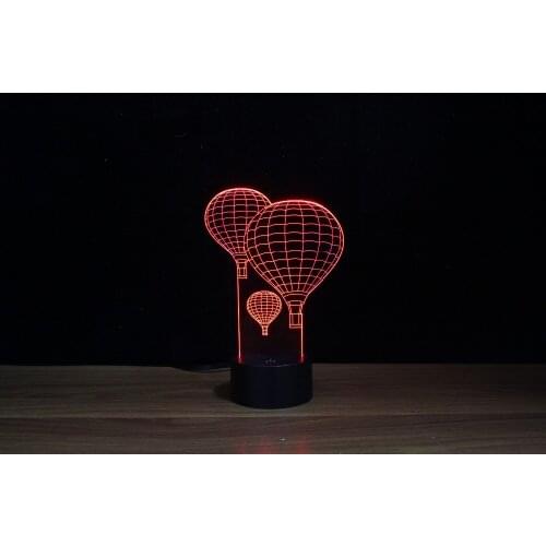2017 New style room decoration funny hot air balloon shape 3d optical illusion led lamp/table lamp/light as symbol of eternal