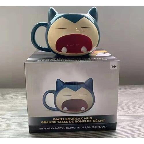 2021 New 1000mL Large Capacity Mug 3D Snorlax Coffee Mug Office Coffee Cup Cartoon Animal 550mL Milk Tea Juice Water Ceramic Cup