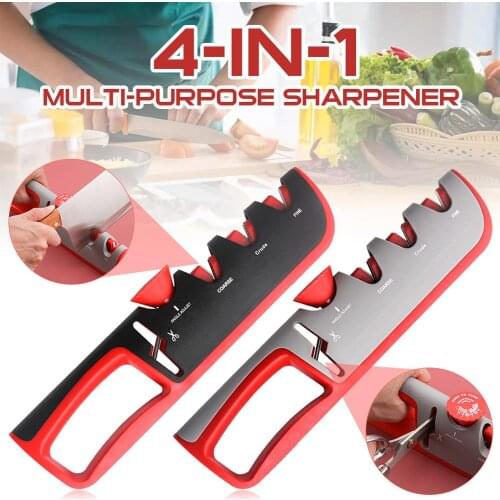 4in1 4 Stages Angle Adjustment Knife Sharpener Scissors stone Professional Kitchen Grinder knives Whetstone Sharpener Tool