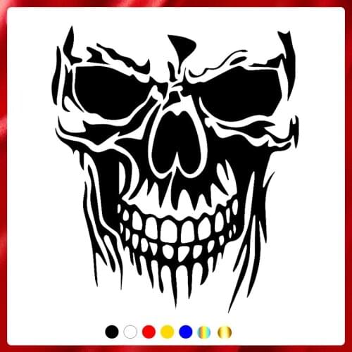 40368# Die-Cut Vinyl Decal Skull Car Sticker Waterproof Auto Decors on Car Body Bumper Rear Window