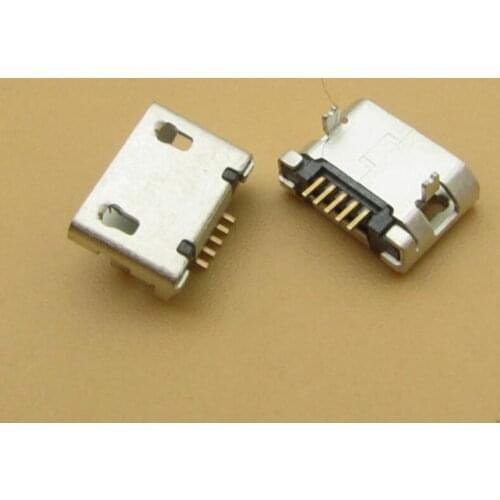 50pcs MICRO USB charging port for mobile phone tablet android long needle Flat port Center distance 5.9mm