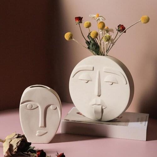 80%HOTHuman Face Expression Plants Pot Vase Planter Home Office Desktop Decor Gift