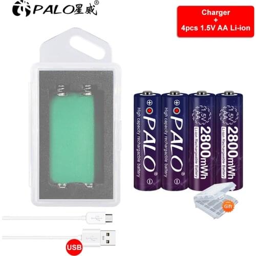 PALO AA battery 1.5V AA Rechargeable battery AA Li-ion battery For Clock Toys ,Remote Control,Light Battery
