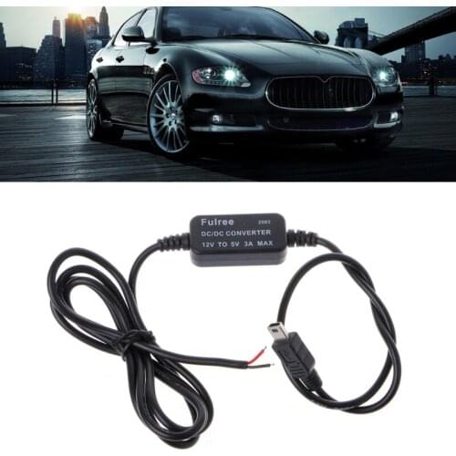 Car Charger Mini USB Output 12V to 5V 3A Power Supply Converter For PDA DVR Camcorder