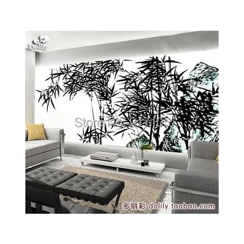 Free shipping large murals bedroom TV wall background wallpaper The traditional Chinese painting bamboo