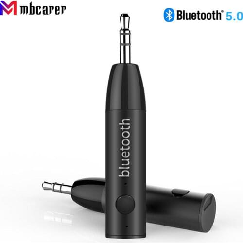 Wireless Bluetooth 5.0 Car Kit Mini 3.5mm Jack AUX Handsfree Stereo Music Audio Receiver Adapter for Car Headphone Speaker