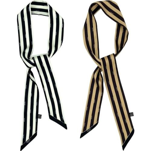 Color-blocking stripes Scarf Printing Silk Scarf For Women LuxuryBrand Foulard WomenTie 2021 New Fashion Head Scarves For Ladies
