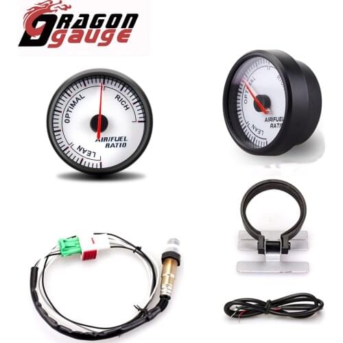 DRAGON GAUGE 60mm Air Fuel Ratio Gauge With Gauge Rack and Narrowband O2 Oxygen Sensor AFR Gauge Car Gauge 0258006028