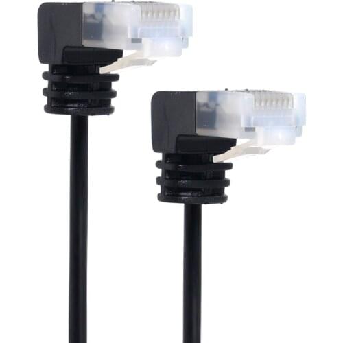 Jimier Ultra Slim Cat6 Ethernet Cable RJ45 Down Angled 25cm UTP Network Cable Patch Cord 90 Degree Cat6a Lan for Laptop Router
