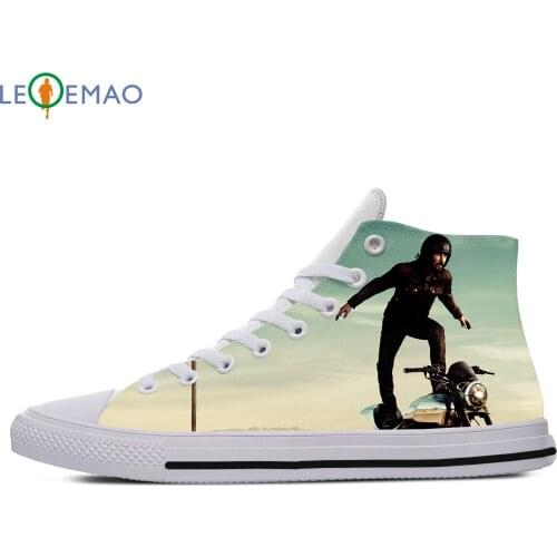 Custom Spring Autumn Canvas Shoes Keanu Reeves High Quality Handiness Flats Mens Casual Shoes Comfortable Big White Zapatillas