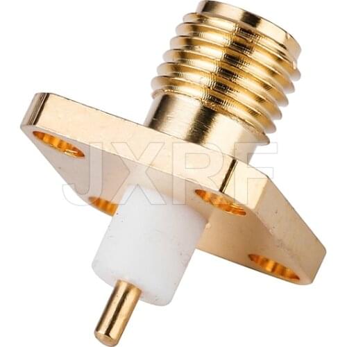 JX RF Connector 5PCS SMA Female RF Coaxial Adapter 4 Holes Panel Mount Solder Post Plug Jack Connector