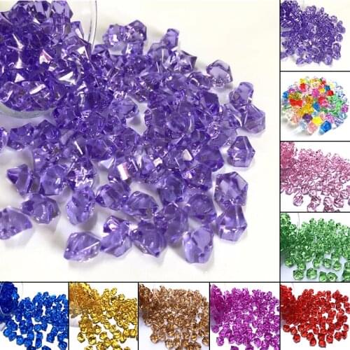 Colorful Acrylic Plastic Transparent Stone Ice Crystal Rocks Vase Filler Home Wedding Party Decor Children Jewels Diamonds Toy