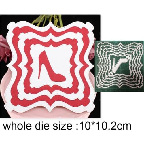 Metal cutting dies cut die mold High Heels Background Frame Decoration Scrapbook paper craft knife mould blade punch stencils