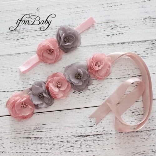 Sweet women belt ,girl flower sash belt,wedding sash ,burn Sash belt matching burn fabric flower headband 1 SET