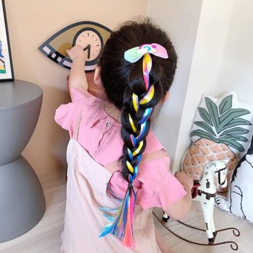 MISANANRYNE Hair Accessories Hair Clips Girls Rainbow Bowknot Princess Kids Long Wig Hairpins Twist Braider Hair Braiding Tools