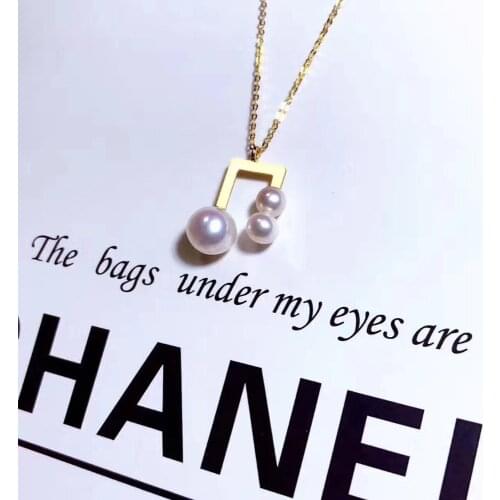 L&P Fashion 925 Silver Music Note Necklace For Women Pearl Pendant Necklaces Fashion Fine Jewelry Wholesale Gift