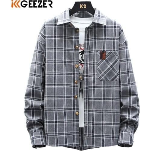 Men Shirt Plaid Long Sleeve Dress Shirt 2021 Loose Black Casual Office Business Street Slim Fit Workwear Tuxedo Dropshipping