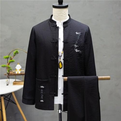 Brand Men Suits Big size Chinese Mandarin Collar Male Suit Slim Fit Blazer Wedding Terno Tuxedo 2 Pieces Jacket & Pant