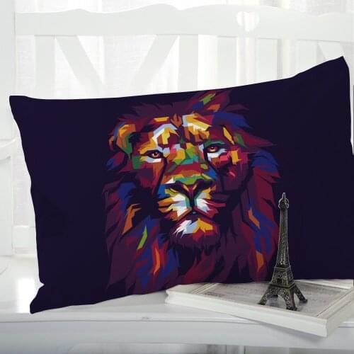 1pc Pillow cover Pillow case Luxury Bedding Pillowcase Pillowcovers decorative Customizable size 3D Print animal colorful lion