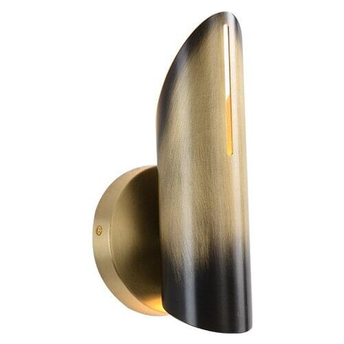 Nordic postmodern contracted bathroom mirror brass wall lamp bedroom brass corridor light pure copper