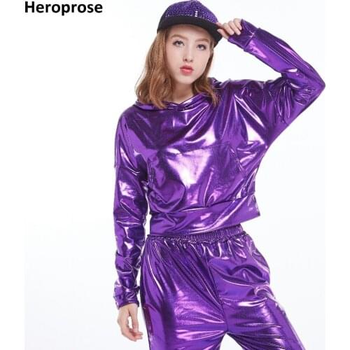 Heroprose New fashion 2018 Spring Autumn bright jazz Loose unisex street Top stage performance outwear hip hop dance Jackets