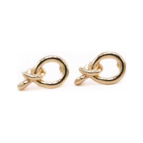 New Fashion Round Knot Earring Cute and Playful Style Gold White Rose Three Color Optional For Women
