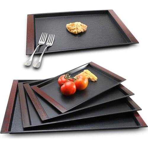 Plastic Rectangle Breakfast Food Tray Cup Dinner Plate Hotel Buffet Serving Decoration Kitchen Organizer