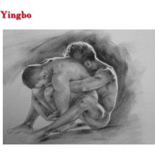 Full Square round drill Diamond Mosaic Gay Man Portrait 5D DIY Diamond Painting Diamond Embroidery Cross Stitch Home Decor