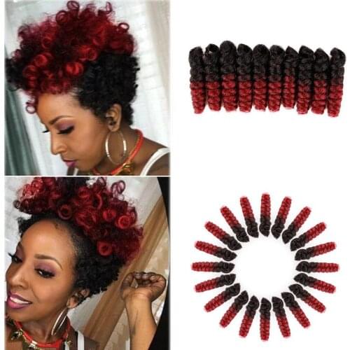Easy Crochet Braids Synthetic Crochet Twisted Braiding Hair Kenzie Curl Hair 20Roots/Pack Ombre #27 Color 1 Pack Eunice Hair